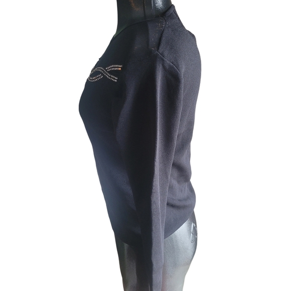 Kay Dee Elite Black Top with Rhinestone Detailed Front M - Picture 5 of 7